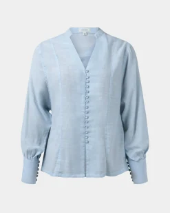Forcast Helena Draped Sleeve Blouse Pastel Blue Hot