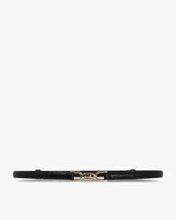 Forcast Hennessy Leather Adjustable Belt Black Clearance