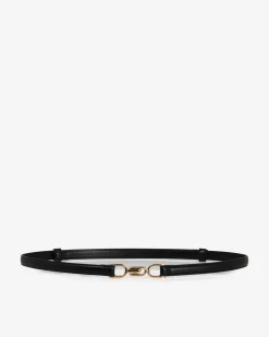 Forcast Hennessy Leather Adjustable Belt Black Clearance