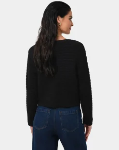 Forcast Hollis Textured Cardigan Black Discount