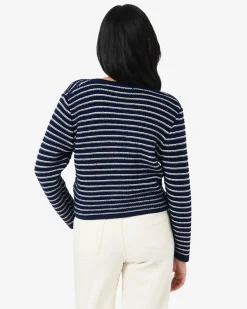 Forcast Hollis Textured Cardigan Navy Ivory