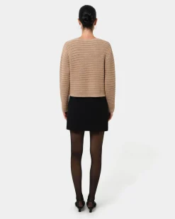 Forcast Hollis Textured Cardigan Beige Discount