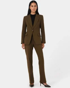 Forcast Hunter Single Breasted Blazer Gold Khaki