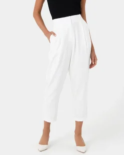 Forcast Indigo Elastic Waist Pant White Hot