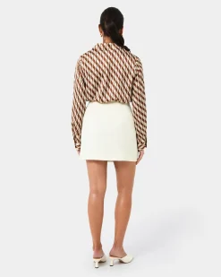 Forcast Inka Print Relaxed Shirt Brown Illusion