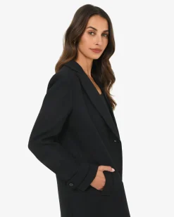 Forcast Jacquie Double Breasted Coat Black Hot