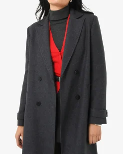 Forcast Jacquie Double Breasted Coat Charcoal Sale