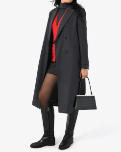 Forcast Jacquie Double Breasted Coat Charcoal Sale
