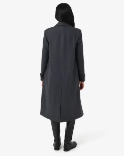 Forcast Jacquie Double Breasted Coat Charcoal Sale