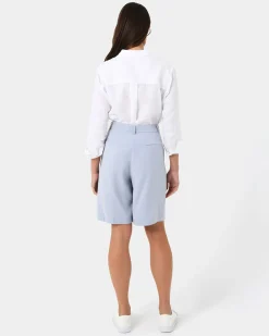 Forcast Jakie Tailored Shorts Sky Blue Discount