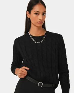 Forcast Janna Cable Jumper Black Discount