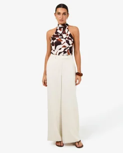 Forcast Jemima Wide Leg Pants Bone Best