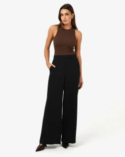 Forcast Jemima Wide Leg Pants Black