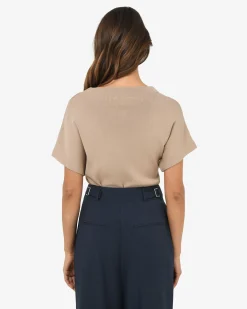 Forcast Jemma Relaxed Knit Top Beige Best