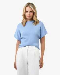 Forcast Jemma Relaxed Knit Top Soft Blue Outlet
