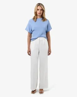 Forcast Jemma Relaxed Knit Top Soft Blue Outlet