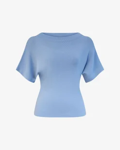 Forcast Jemma Relaxed Knit Top Soft Blue Outlet