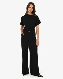 Forcast Jemma Relaxed Knit Top Black