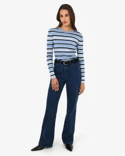 Forcast Jenny Wool Blend Knit Blue Stripe Sale