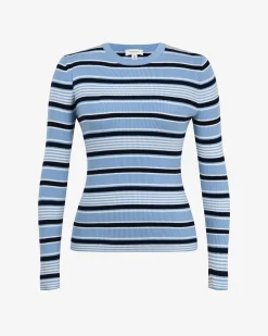 Forcast Jenny Wool Blend Knit Blue Stripe Sale
