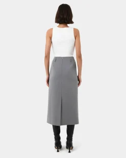 Forcast Joelle Column Skirt Grey Sale