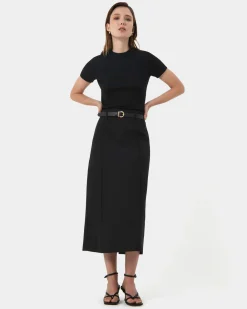 Forcast Joelle Column Skirt Black Sale