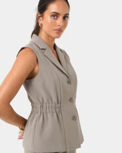Forcast Jordy Longline Vest Stone Clearance