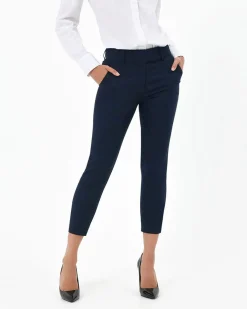 Forcast Josie 2 Cropped Notch Pants Navy New