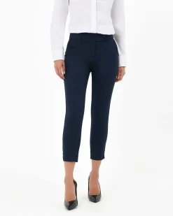Forcast Josie 2 Cropped Notch Pants Navy New