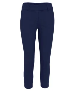 Forcast Josie 2 Cropped Notch Pants Navy New
