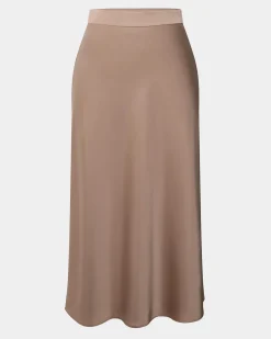 Forcast Joy Satin Midi Skirt Warm Taupe Best