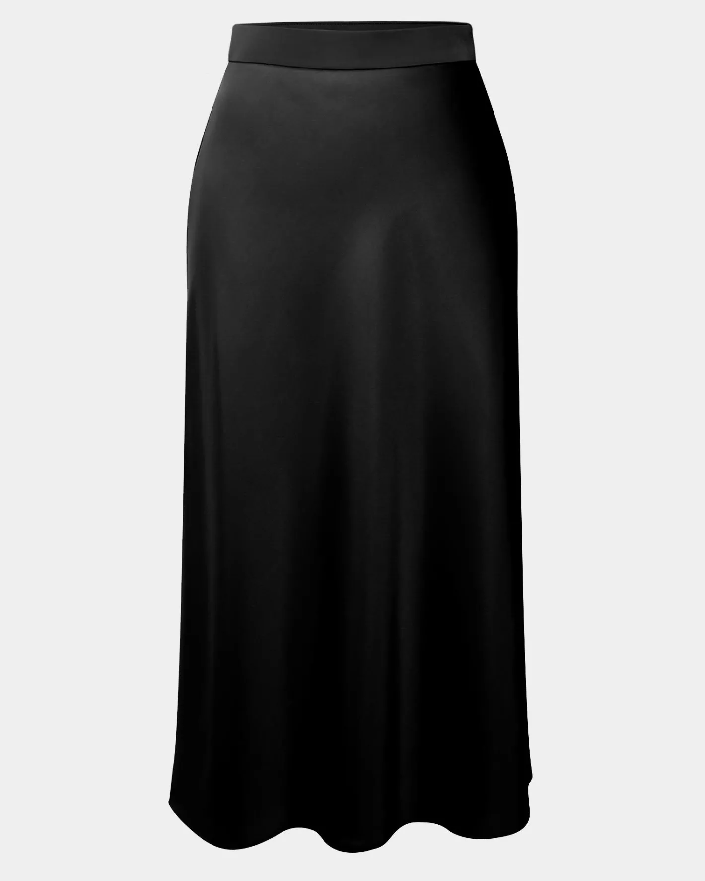 Forcast Joy Satin Midi Skirt Black Clearance