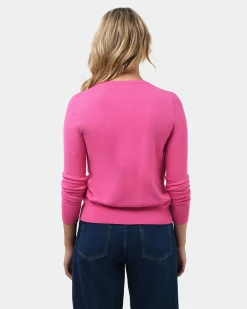 Forcast Joyce Knit Cardigan Bright Pink Hot