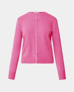 Forcast Joyce Knit Cardigan Bright Pink Hot