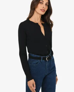Forcast Joyce Knit Cardigan Black Clearance