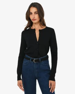 Forcast Joyce Knit Cardigan Black Clearance