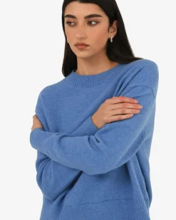 Forcast Joyli Round Neck Knit Periwinkle