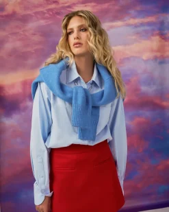 Forcast Joyli Round Neck Knit Periwinkle