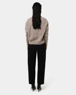 Forcast Joyli Round Neck Knit Almond Clearance