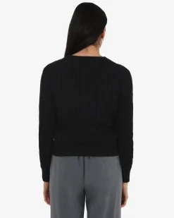 Forcast Juanita Cotton Cable Knit Black