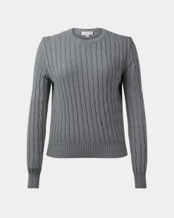 Forcast Juanita Cotton Cable Knit Grey Outlet