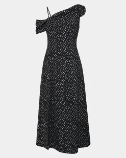 Forcast Jules Asymmetric Maxi Dress Polka Dot Best