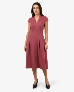 Forcast Juno Panel Ponte Dress Brick Outlet