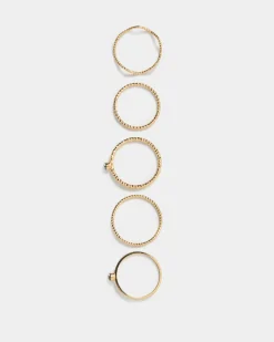 Forcast Kaleah 5pc Rings Set Gold New