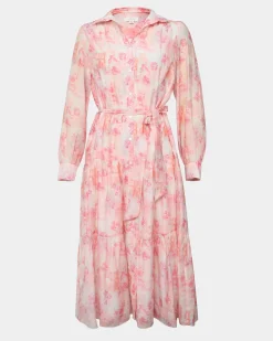 Forcast Kalia Midi Floral Dress French Pink
