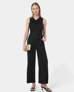 Forcast Kalista Cowl Neck Jumpsuit Black Hot