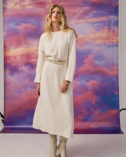 Forcast Karina Dolman Midi Dress Ecru Sale