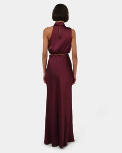 Forcast Kaye Maxi Bias Skirt Wine Online