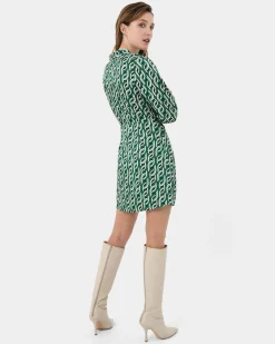 Forcast Keira Printed Mini Wrap Dress Multi New