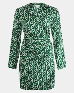 Forcast Keira Printed Mini Wrap Dress Multi New